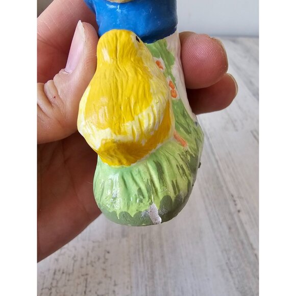 Vintage plaster Easter Bunny rabbit chick figurine decor statue - Picture 10 of 10